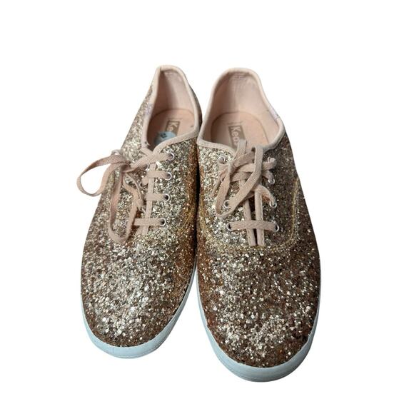 Keds Champion Glitter Celebration Lace Up,‎ Style# WF66847, 9.5 wide Rose Gold - Picture 3 of 6